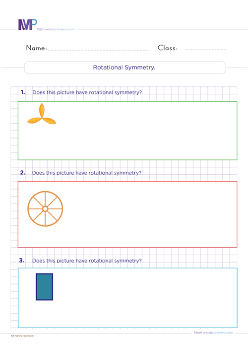 Rotational symetry worksheet