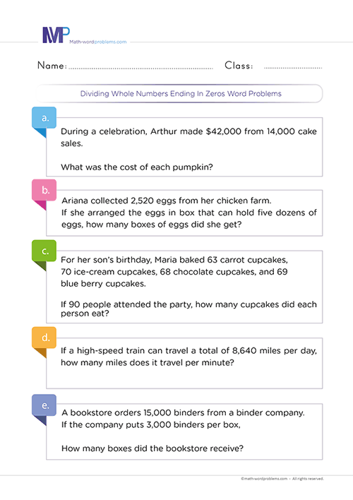 Dividing Multi Digit Numbers By 1 Digit Number Word Problems