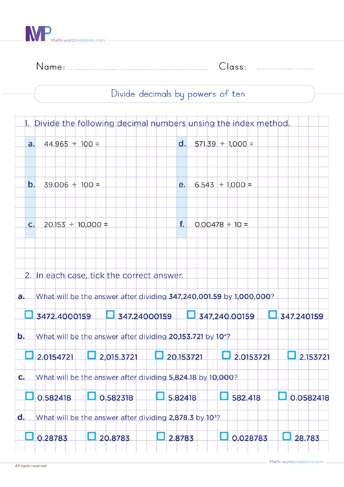 divide-decimals-by-powers-of-ten-in-6th-grade worksheet