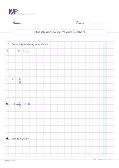 Multiply And Divide Rational Numbers