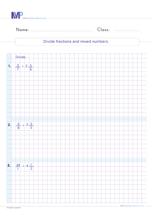 divide-fractions-and-mixed-numbers-6th-grade worksheet