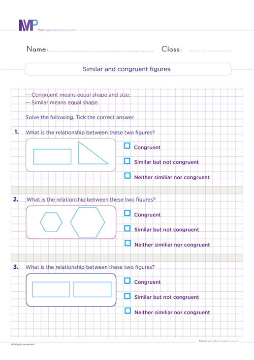 Similar and congruent figures worksheet