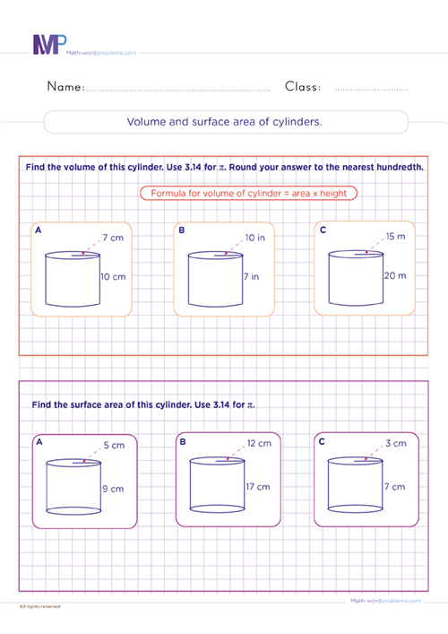 Reate volume and surface area worksheet