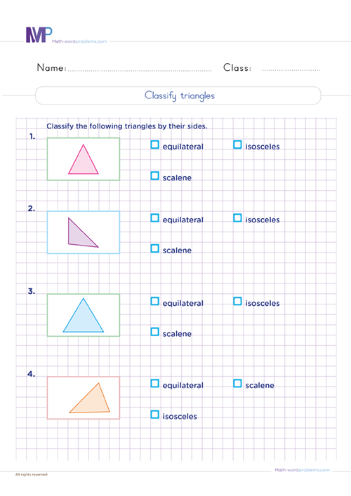 Classify triangles worksheet