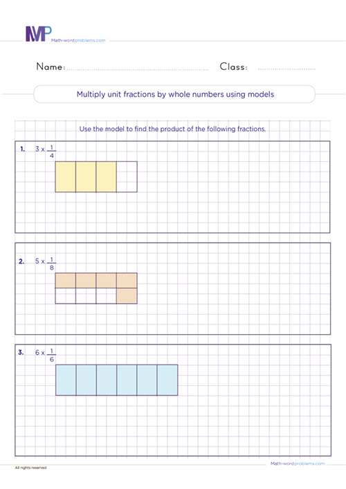 multiply-unit-fractions-by-whole-numbers-using-models worksheet