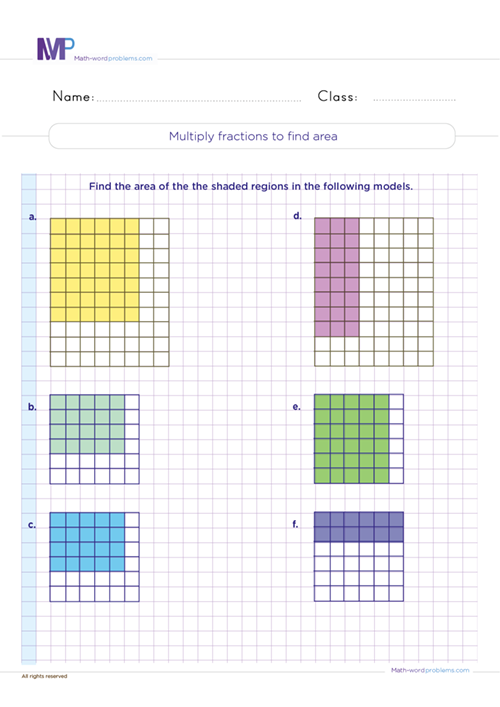 multiply-fractions-to-find-area worksheet